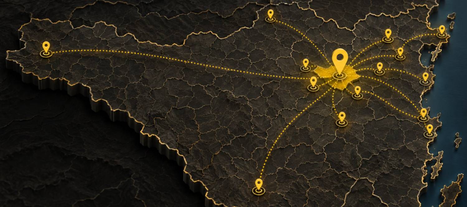 Mapa de envios pelo Brasil
